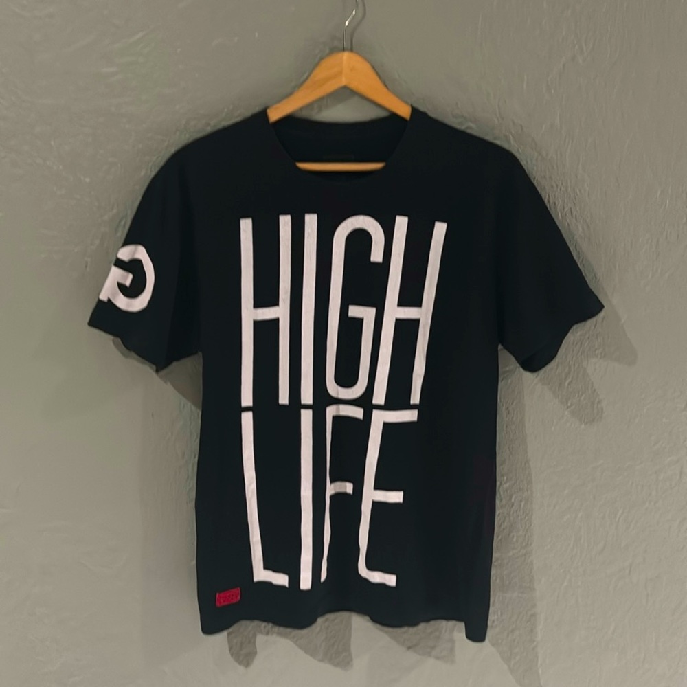 High Life Rich Gang black Tshirt Mens Large Black  logo on shoulder